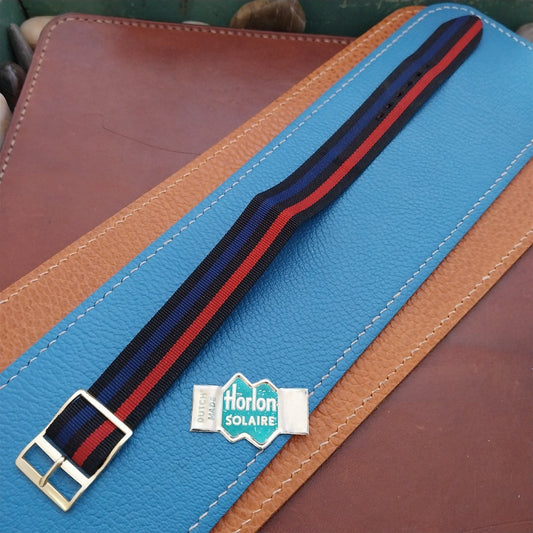 18mm Strpied Perlon 1960s Classic Single Pass Unused NOS Vintage Watch Strap