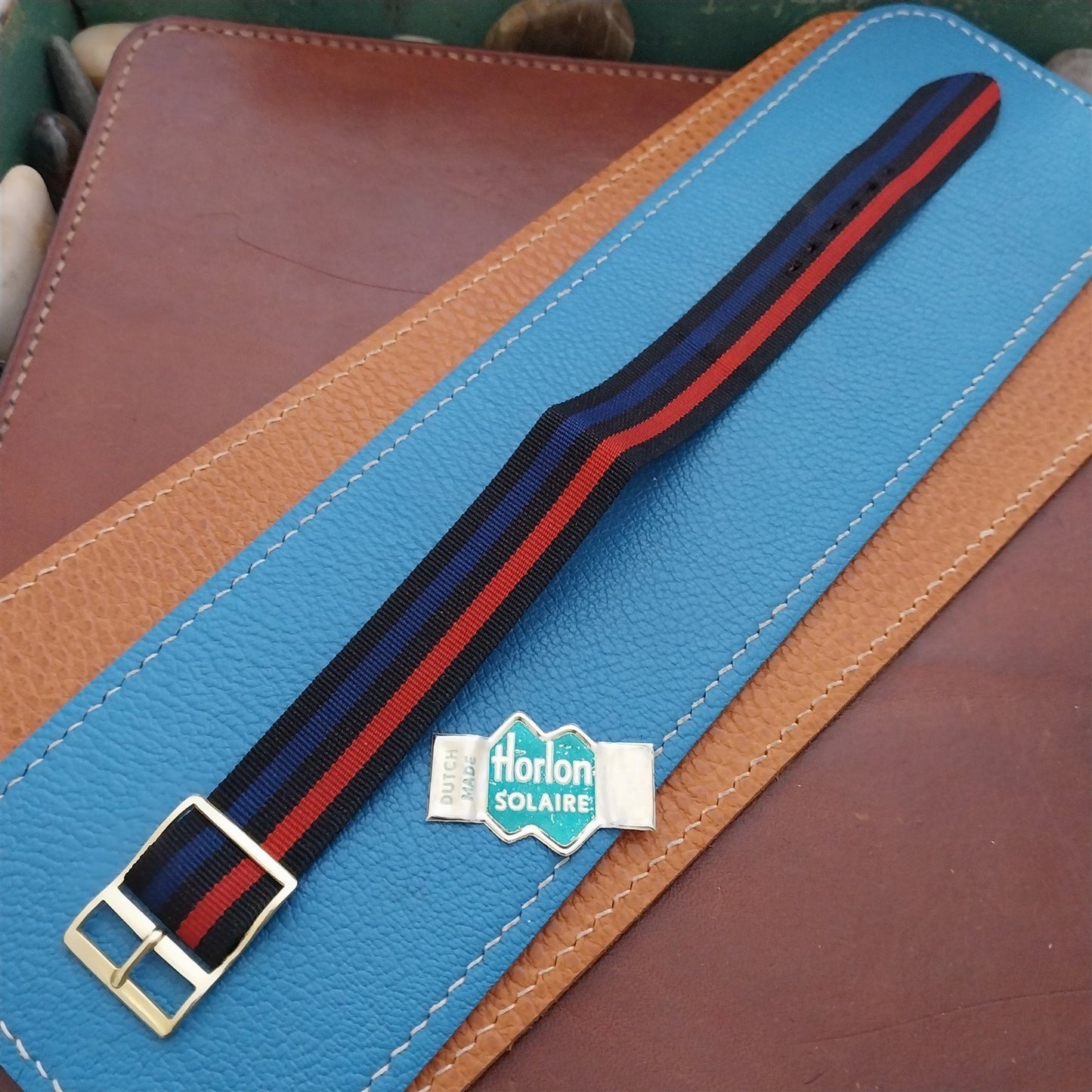 18mm Strpied Perlon 1960s Classic Single Pass Unused NOS Vintage Watch Strap