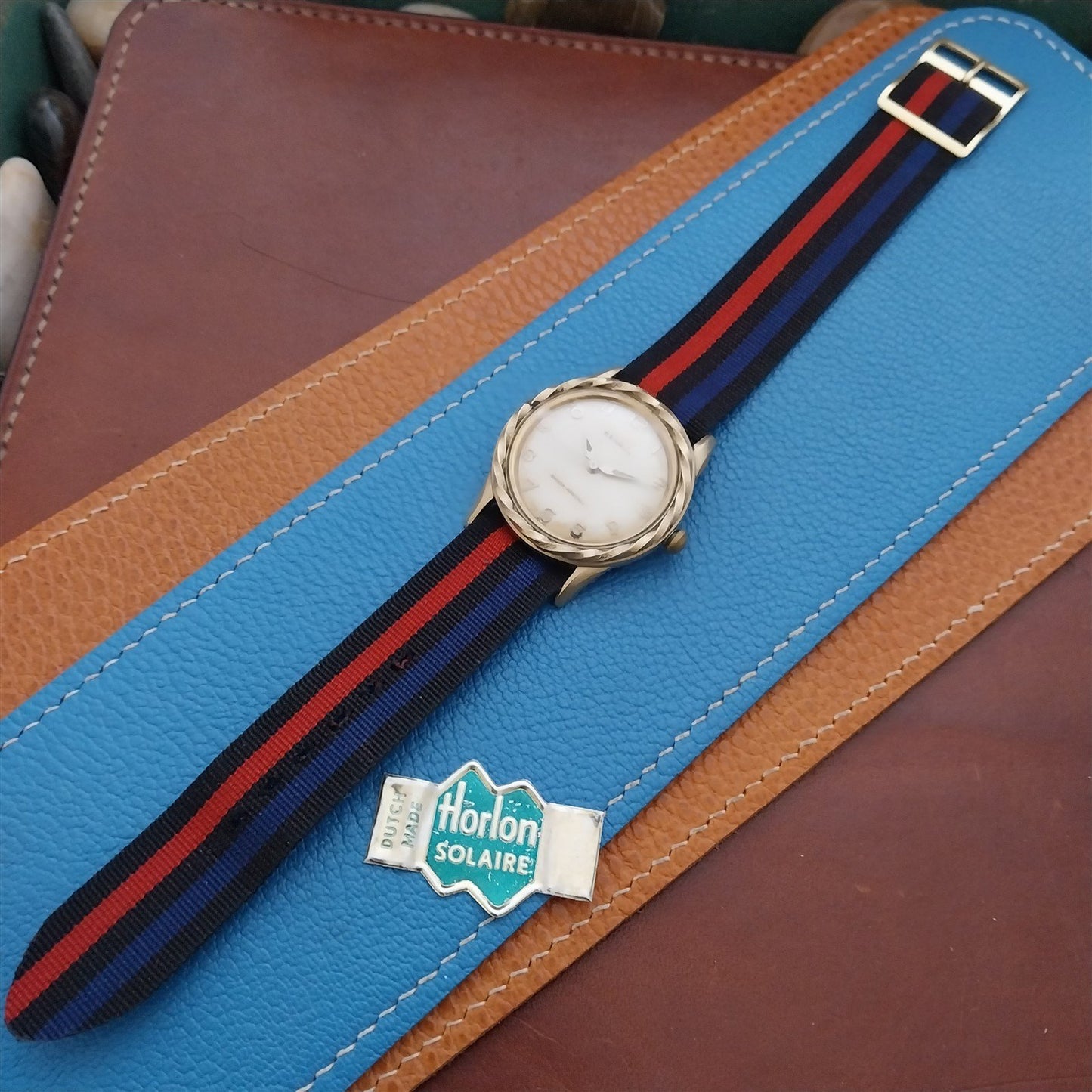 18mm Strpied Perlon 1960s Classic Single Pass Unused NOS Vintage Watch Strap