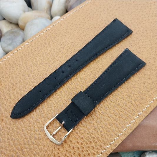 3/4" Black Corfam Classic Tapered 19mm/13mm Unused 1960s Vintage Watch Band