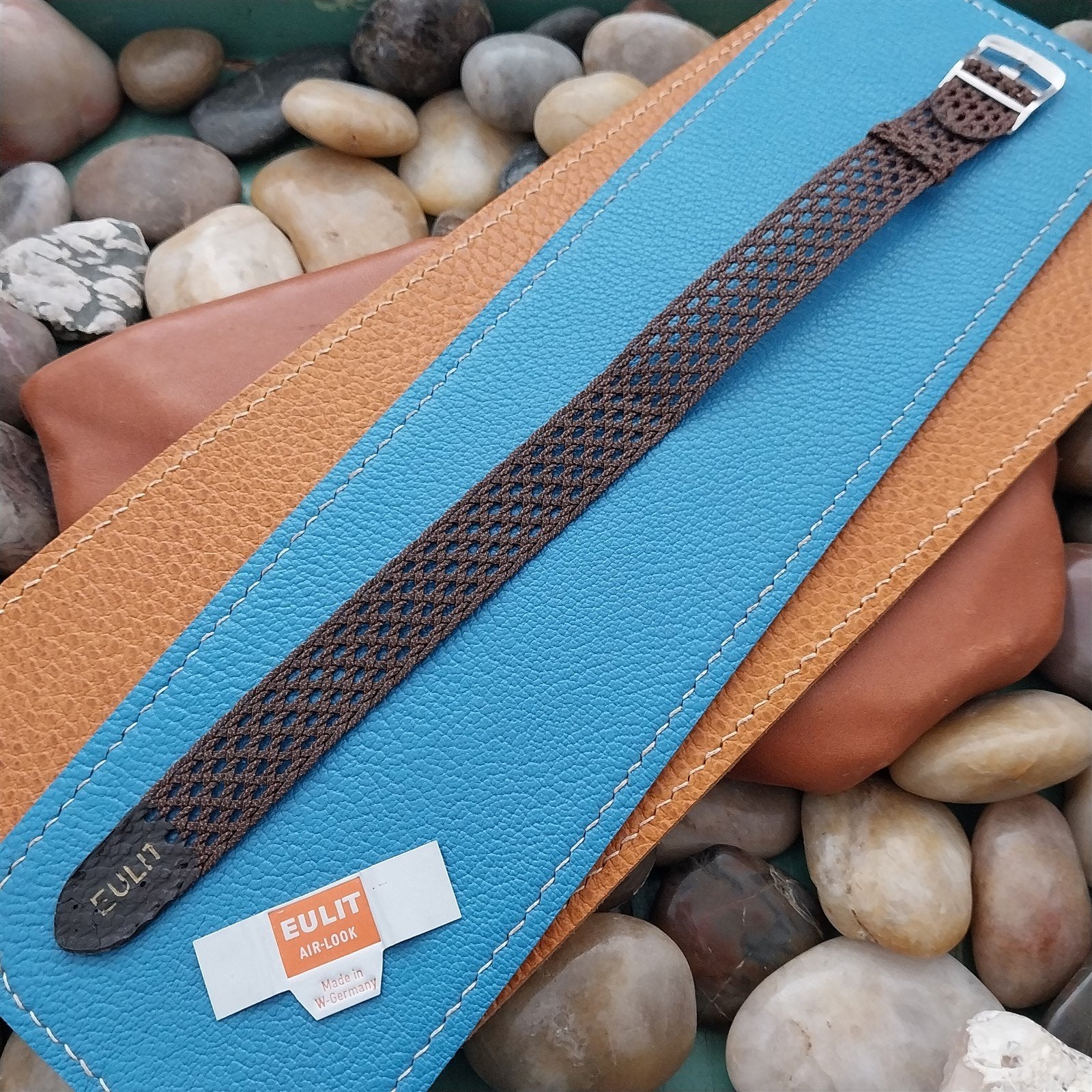 Vintage 16mm Eulit Perlon Air-Look Brown Classic Single Pass Unused Watch Band