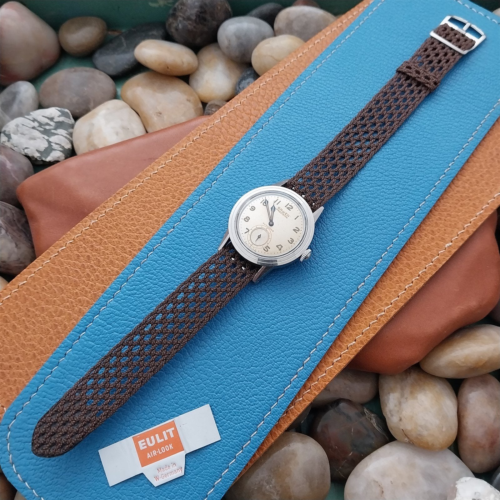 Vintage 16mm Eulit Perlon Air-Look Brown Classic Single Pass Unused Watch Band