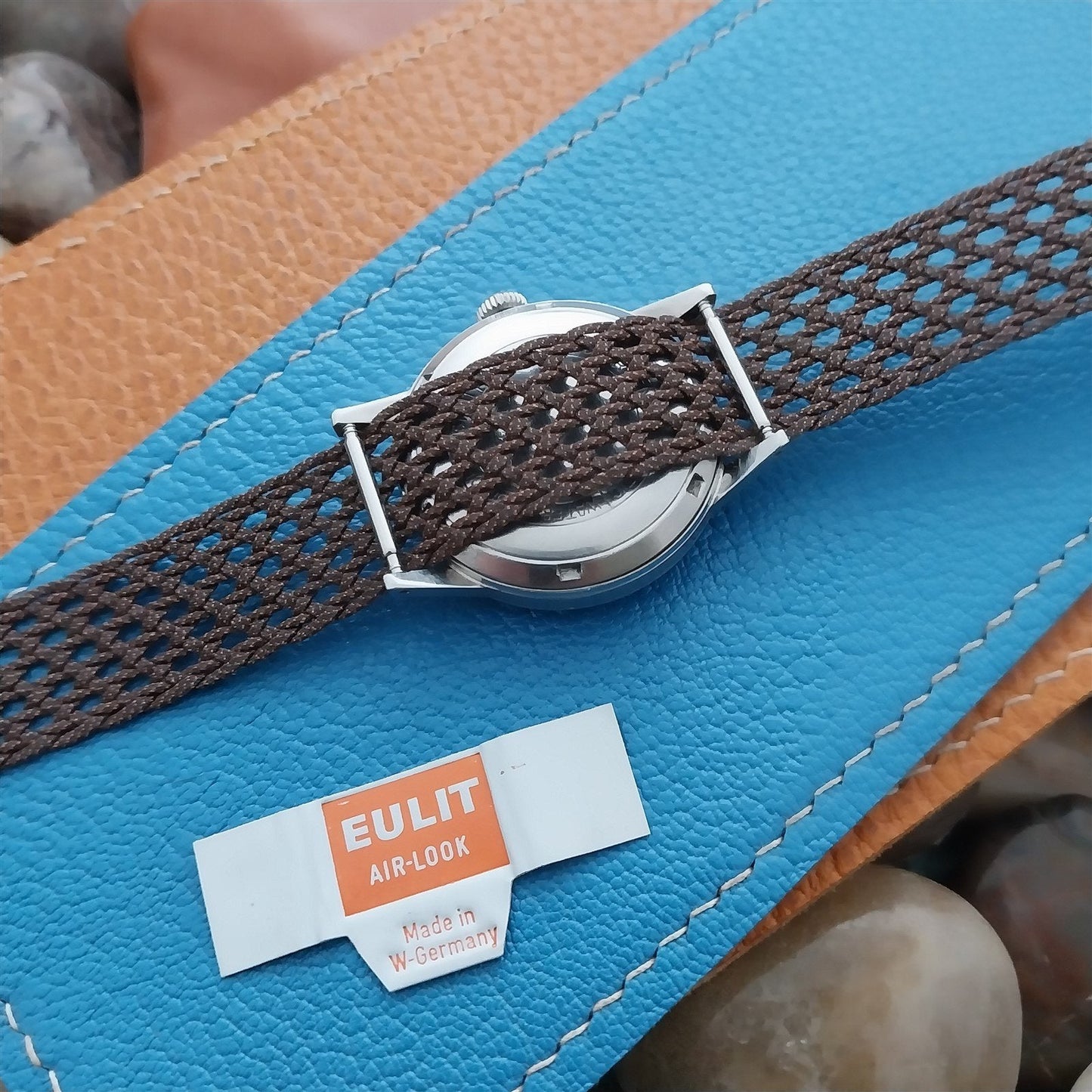 Vintage 16mm Eulit Perlon Air-Look Brown Classic Single Pass Unused Watch Band