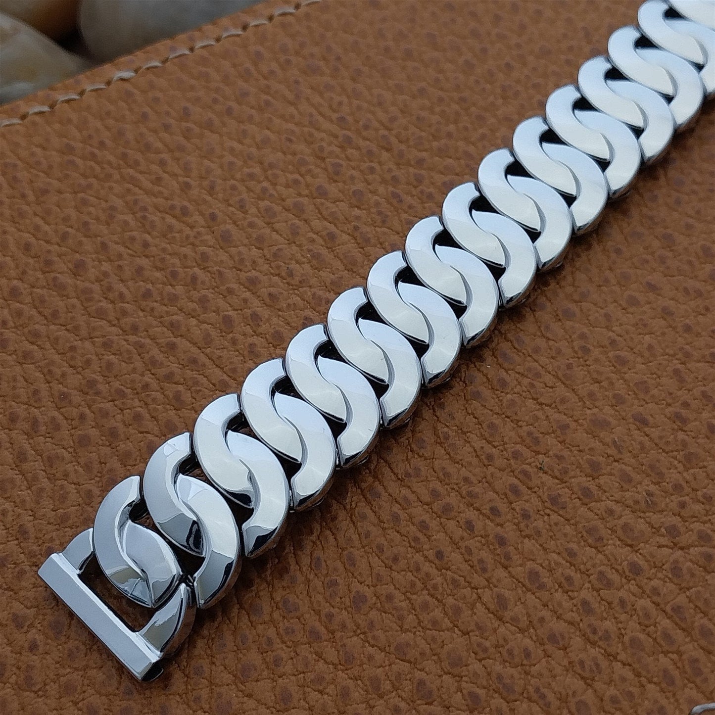 12k White Gold Filled Classic JB Champion USA Short nos 1950s Vintage Watch Band