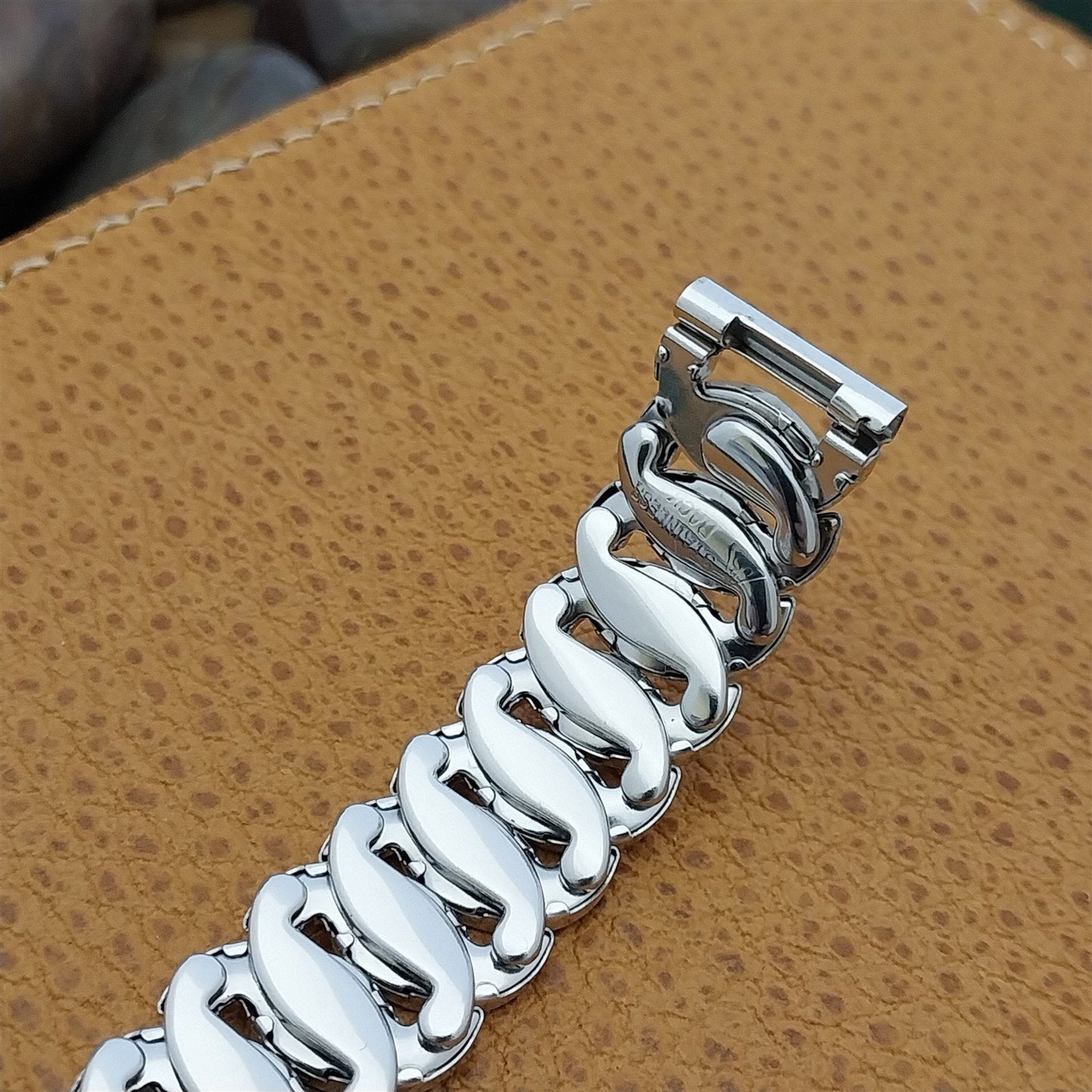 16mm 5/8" JB Champion White Gold-Filled New Old Stock 1950s Vintage Watch Band