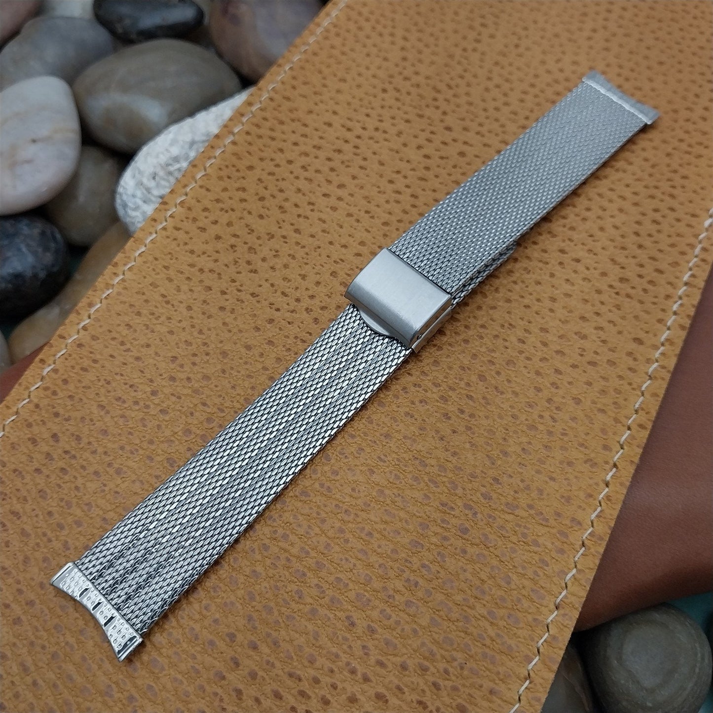 Vintage Stainless Steel Mesh 19mm 18mm Kreisler Stelux Unused 1970s Watch Band