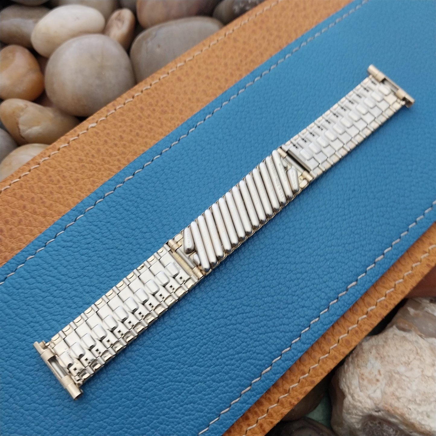 1959 3/4" Speidel USA 10k Gold-Filled Riptide Expansion nos Vintage Watch Band