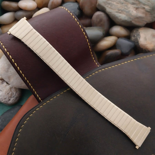 22mm Speidel USA Gold-Tone Twist-O-Flex Expansion 1970s Vintage Watch Band 20mm