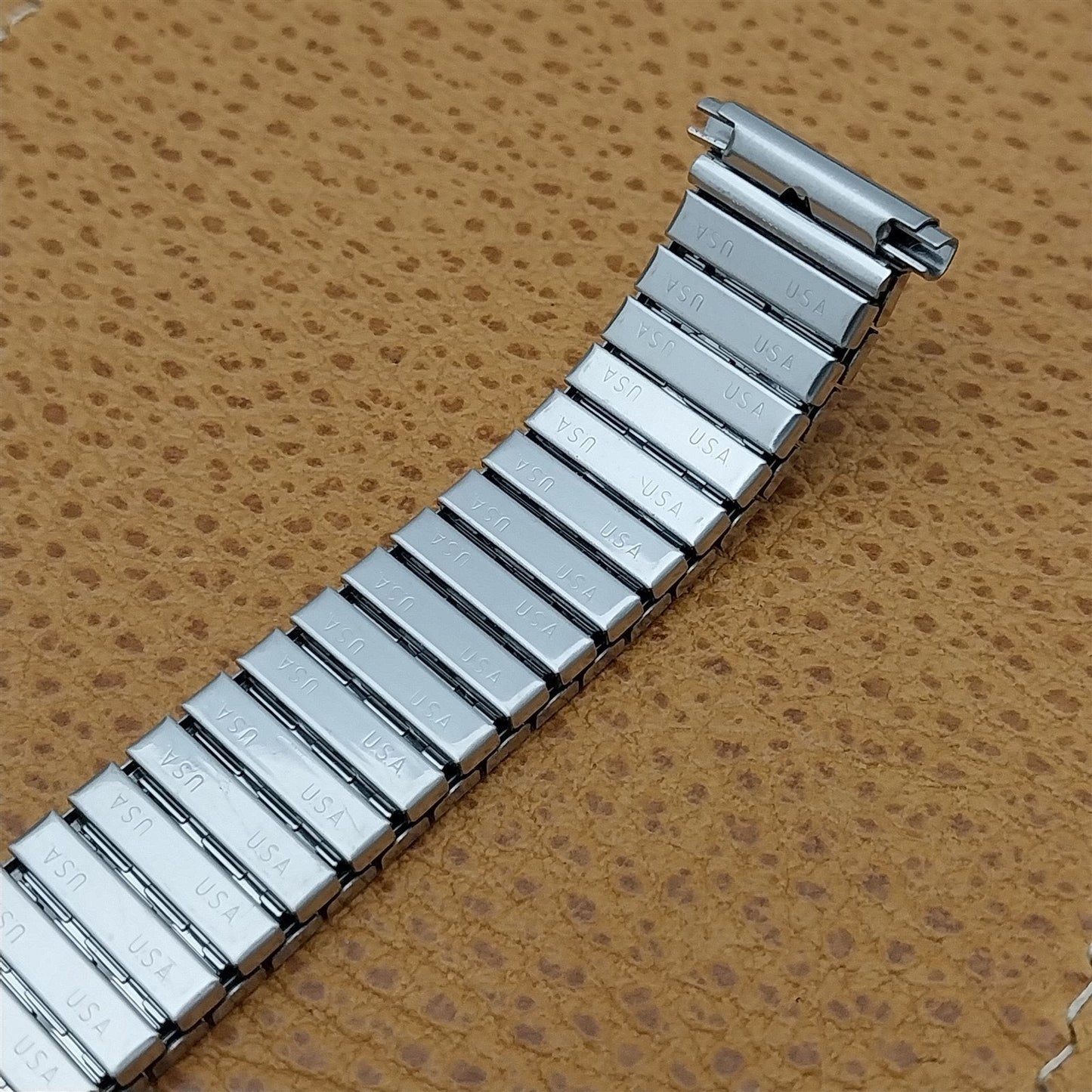 17mm 18mm 19mm Vintage Speidel Black & Stainless nos Unused Classic Watch Band