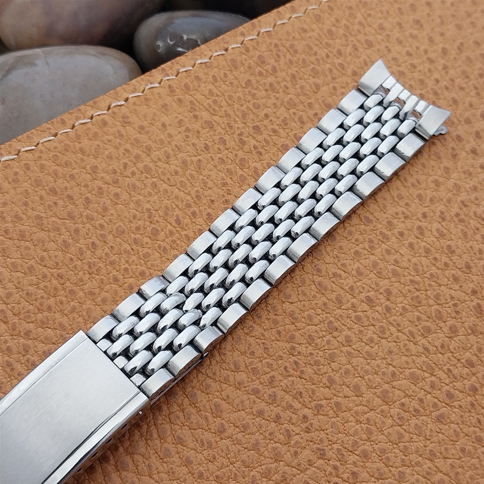 Vintage 18mm Stainless Steel Beads of Rice nos Classic 1960s Watch Band