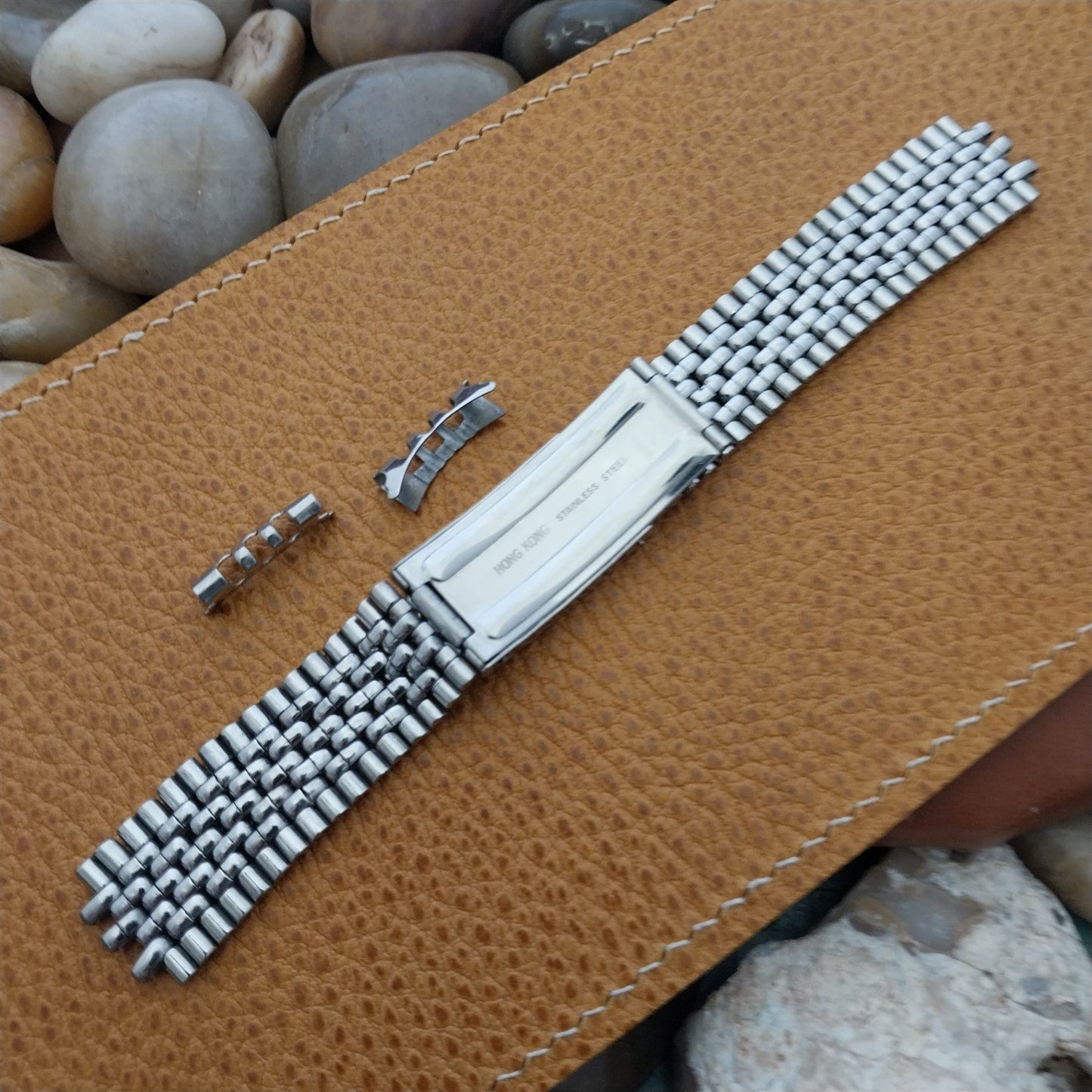 Vintage 18mm Stainless Steel Beads of Rice nos Classic 1960s Watch Band