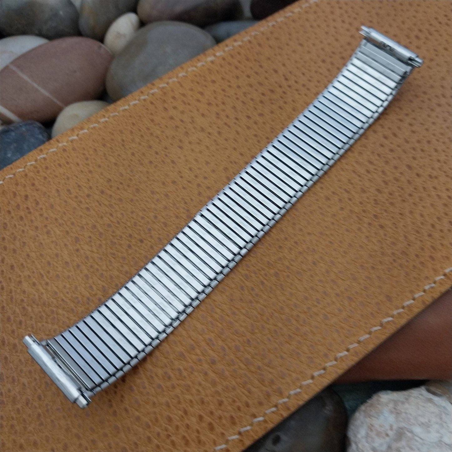 22mm 7/8" Speidel USA Stainless Steel Thinline 1970s Unused Vintage Watch Band