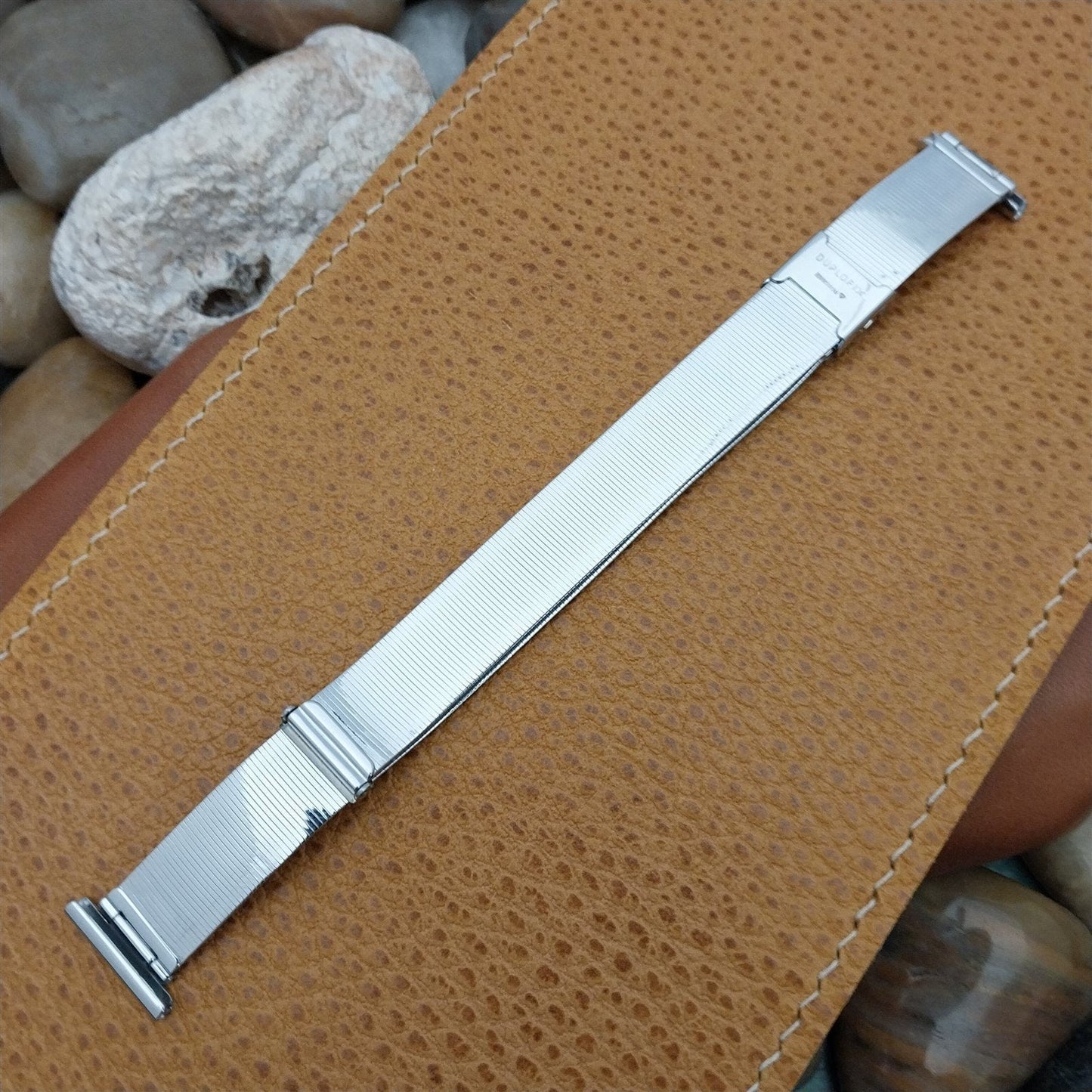 1940s 17mm 16mm Stainless Steel Unused Sliding Clasp Duplofix Vintage Watch Band