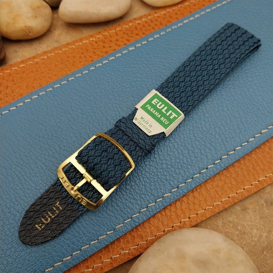 Perlon Mesh 18mm Blue Panama Neu Unused 1960s Vintage Watch Band