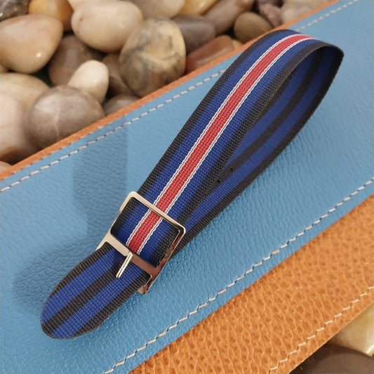 18mm Reversible Perlon Striped Classic One-Piece Unused 1960s Vintage Watch Band