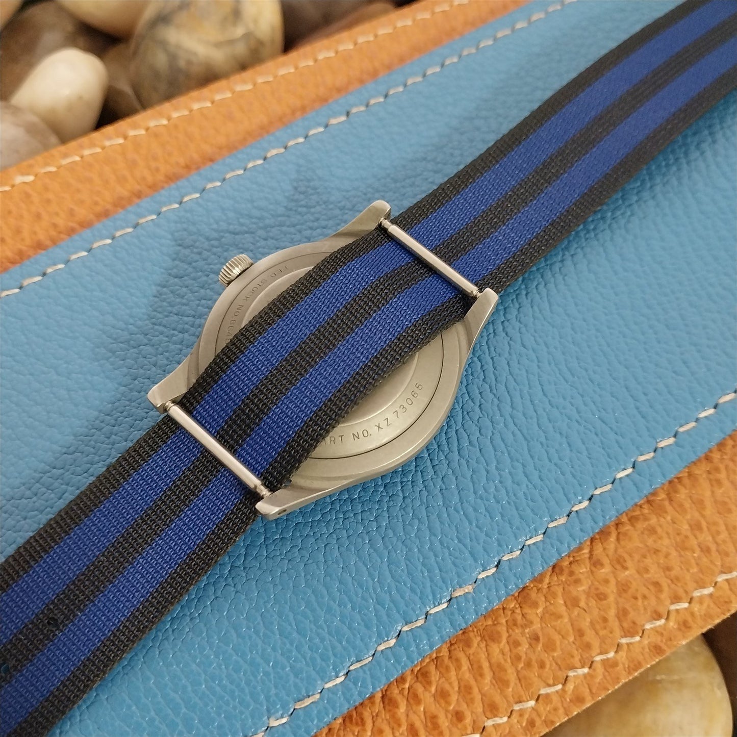 18mm Reversible Perlon Striped Classic One-Piece Unused 1960s Vintage Watch Band
