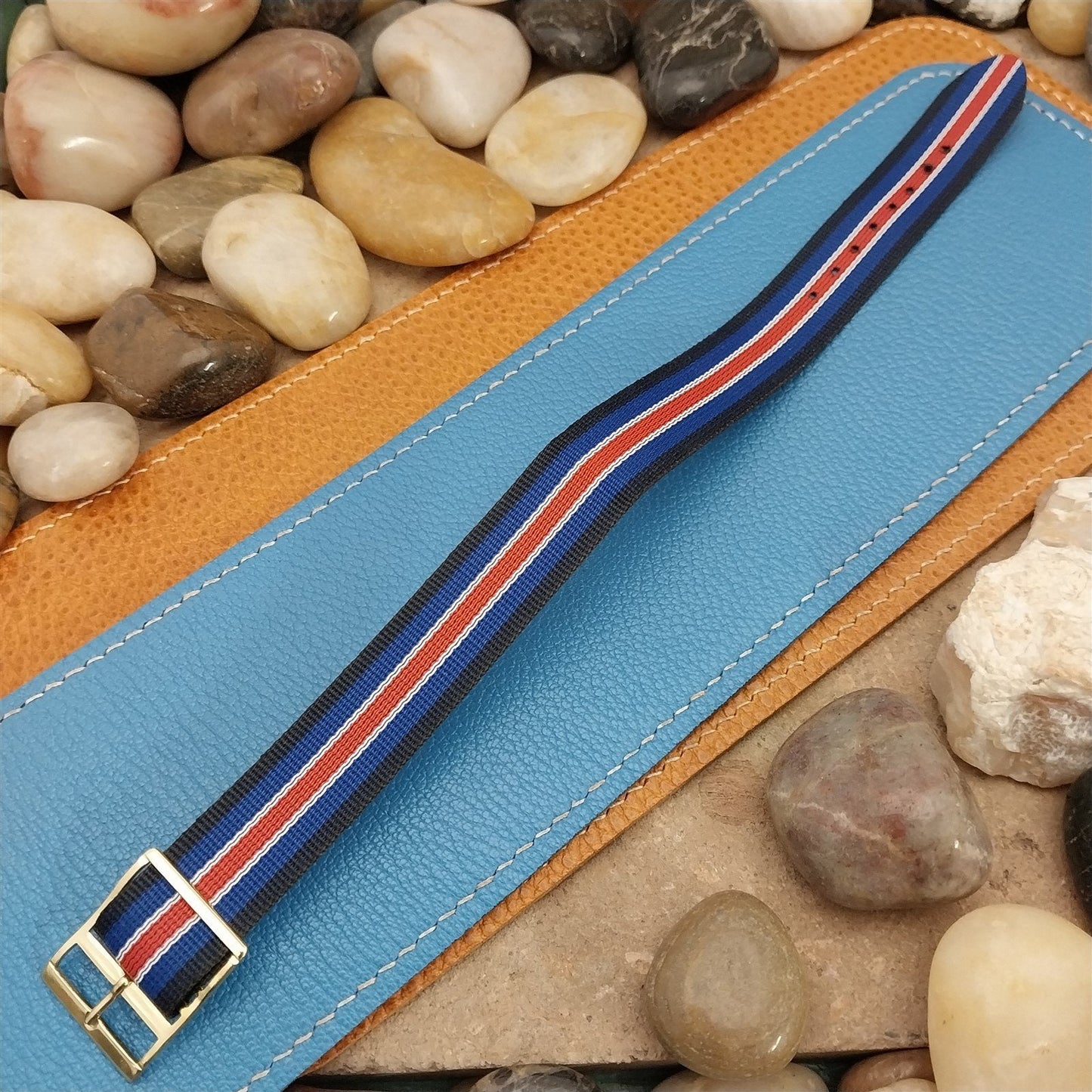 18mm Perlon Reversible Unused Classic Single Pass nos 1960s Vintage Watch Band