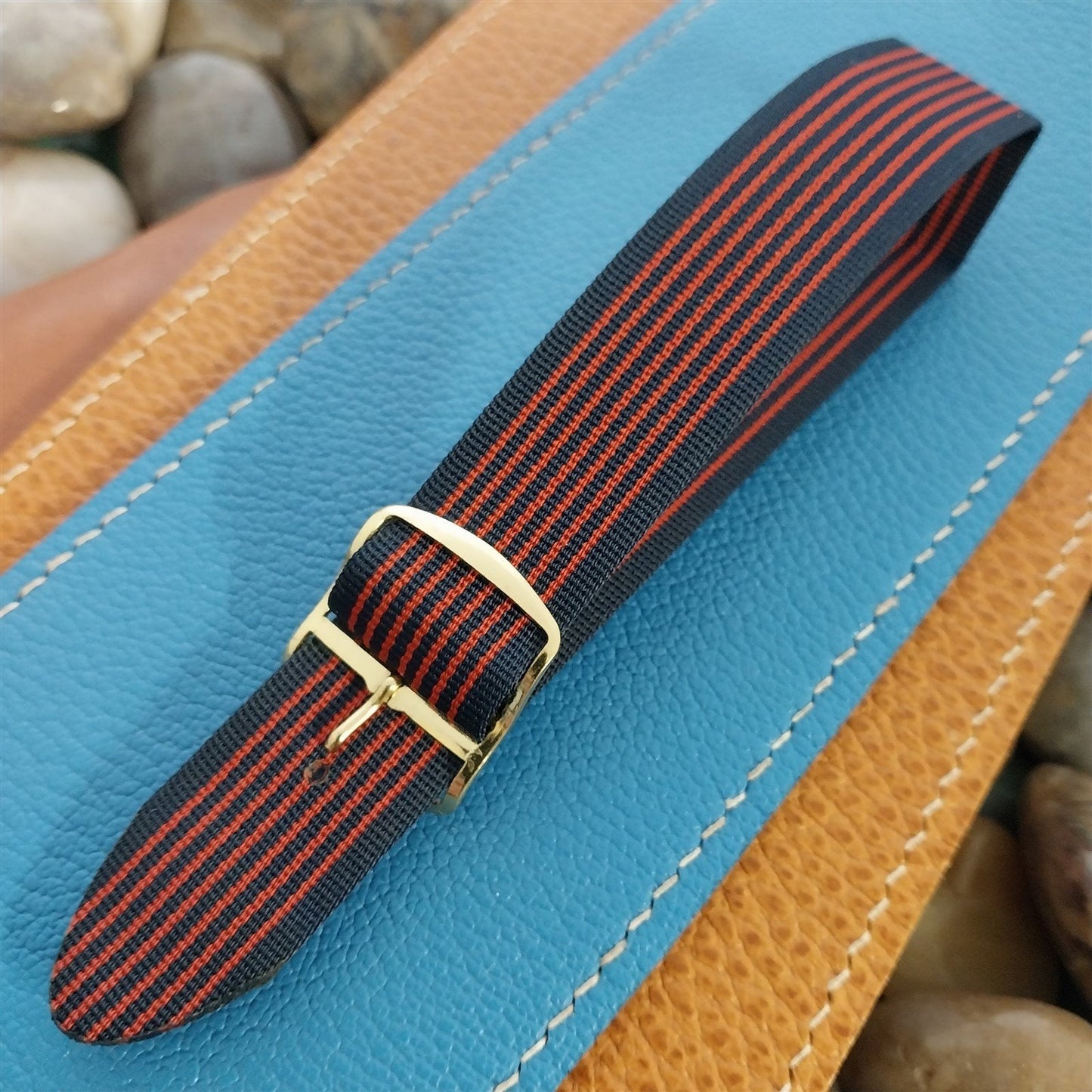 20mm Perlon Perulit Classic Regimental Unused 1960s Unused 1-Piece Watch Band