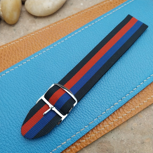 Vintage 20mm Striped Perlon Clasic 1960s Single Pass nos Unused Watch Strap