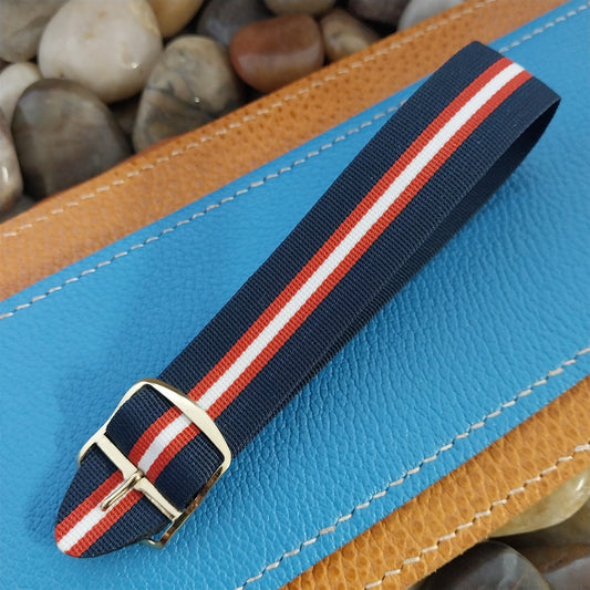20mm Striped Perlon Perulit Classic Single Pass Unused 1960s Vintage Watch Band