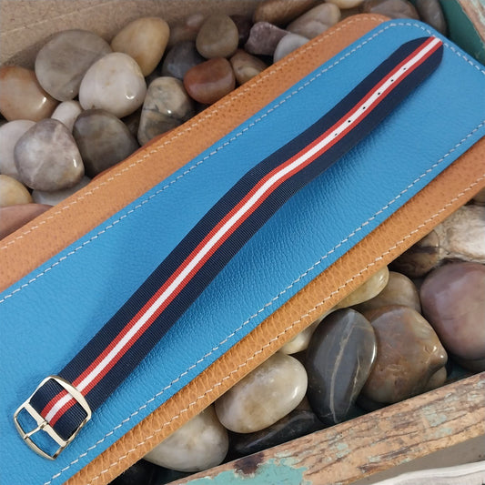 20mm Striped Perlon Perulit Classic Single Pass Unused 1960s Vintage Watch Band