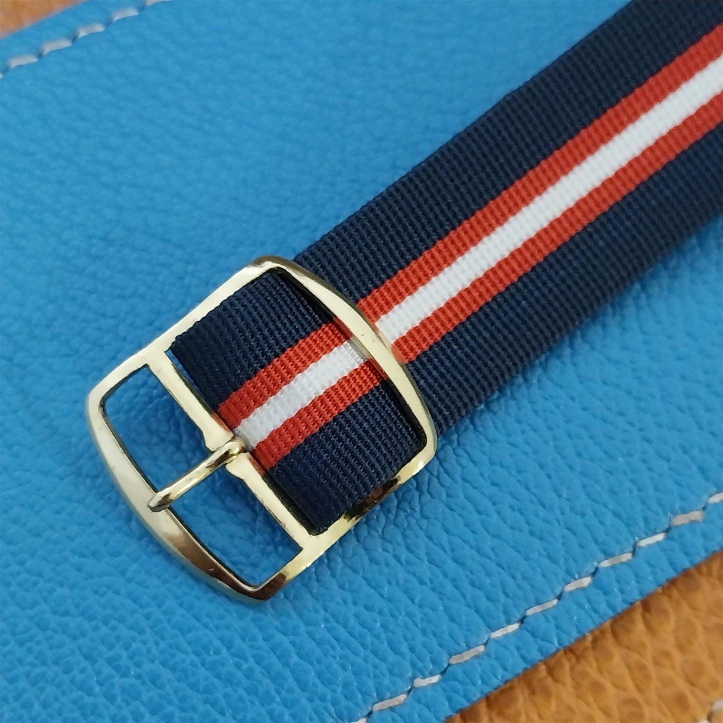 20mm Striped Perlon Perulit Classic Single Pass Unused 1960s Vintage Watch Band