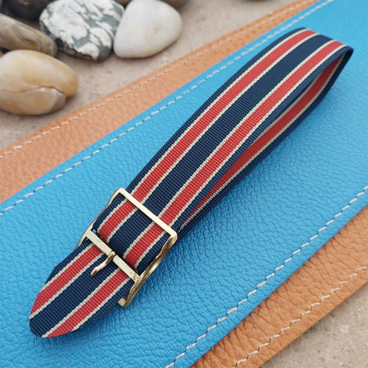 Vintage 20mm Striped Perlon Single Pass Classic 1960s Unused nos Watch Band