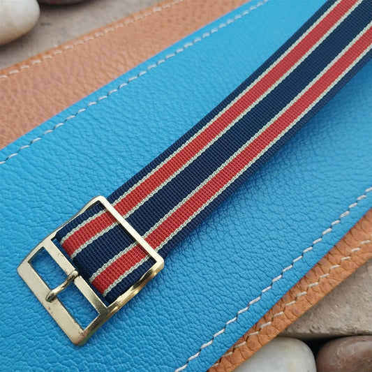 Vintage 20mm Striped Perlon Single Pass Classic 1960s Unused nos Watch Band