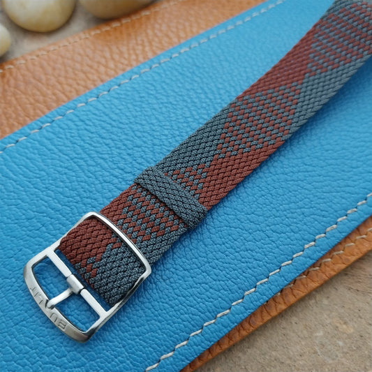 Vintage Perlon 18mm Red & Green Argyle Classic Single Pass Unused 60s Watch Strap