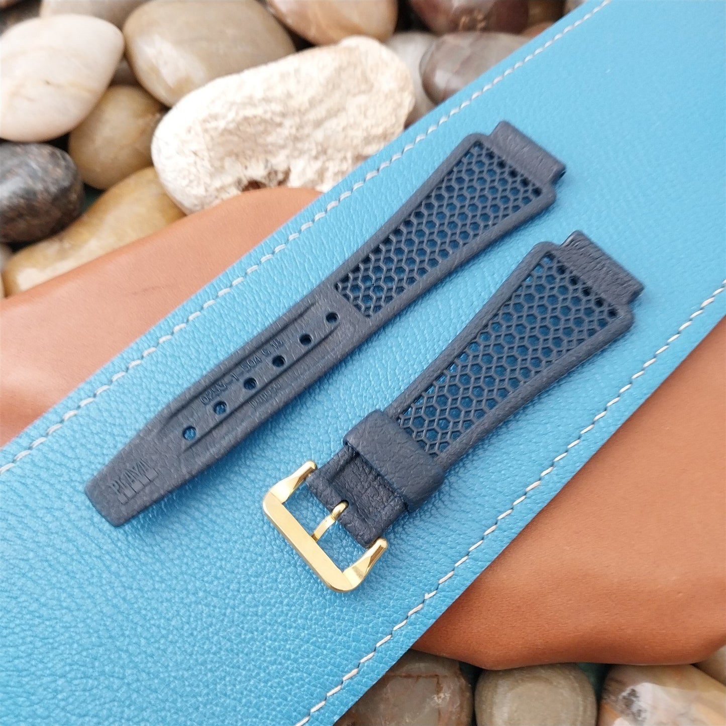 Vintage 18mm Flared Blue Swiss Diver Golay Playa GT Rally Unused Watch Band