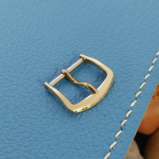 15mm Opening 1950s-1960s Vintage Yellow Gold-Tone Unused Watch Band Buckle
