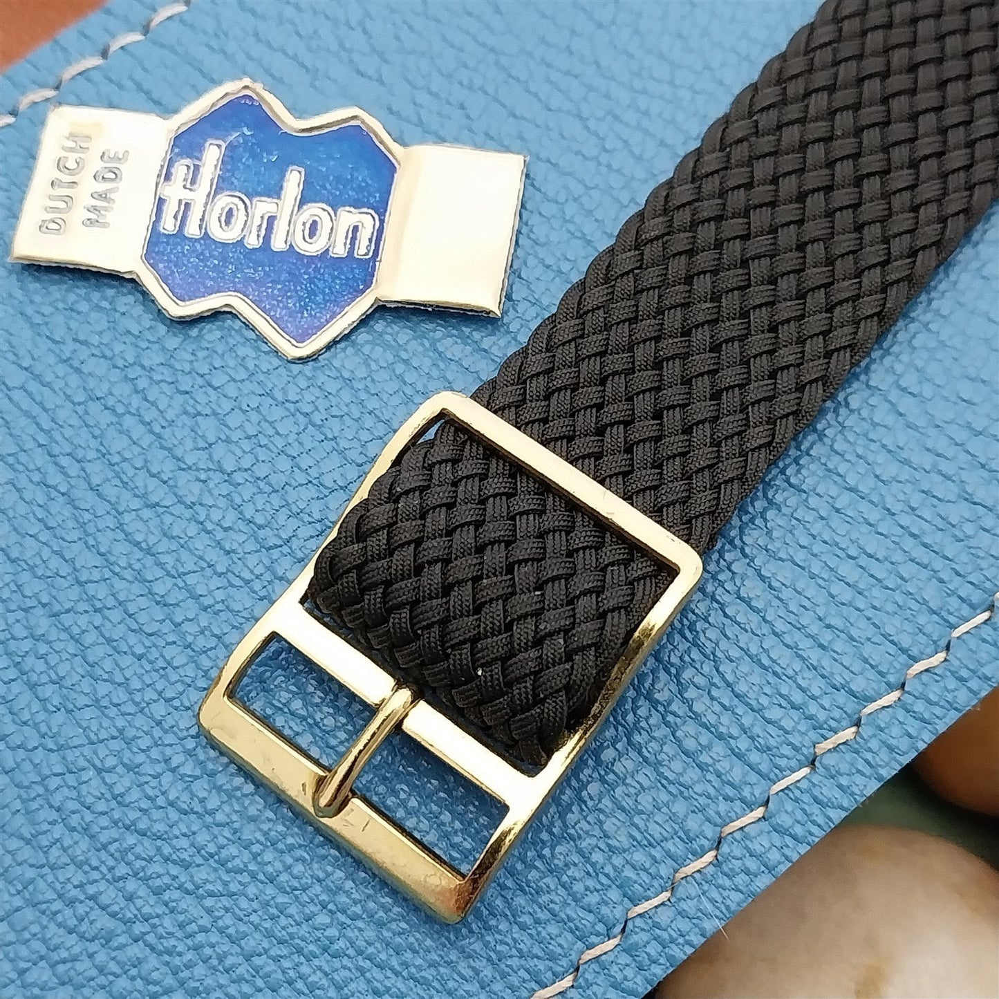 Vintage 18mm Black Braided Perlon Classic Single Pass Unused 1960s Watch Band