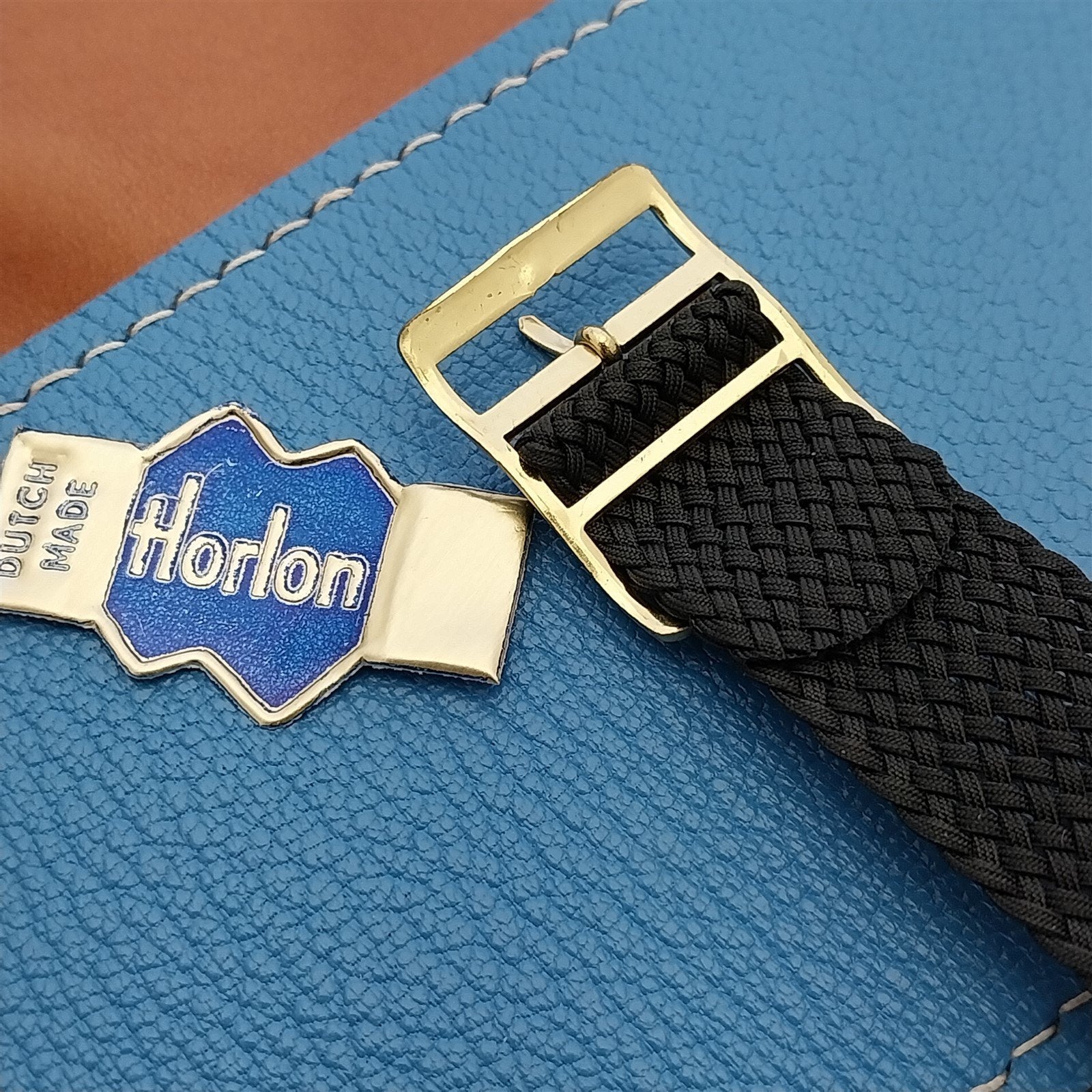 Vintage 18mm Black Braided Perlon Classic Single Pass Unused 1960s Watch Band