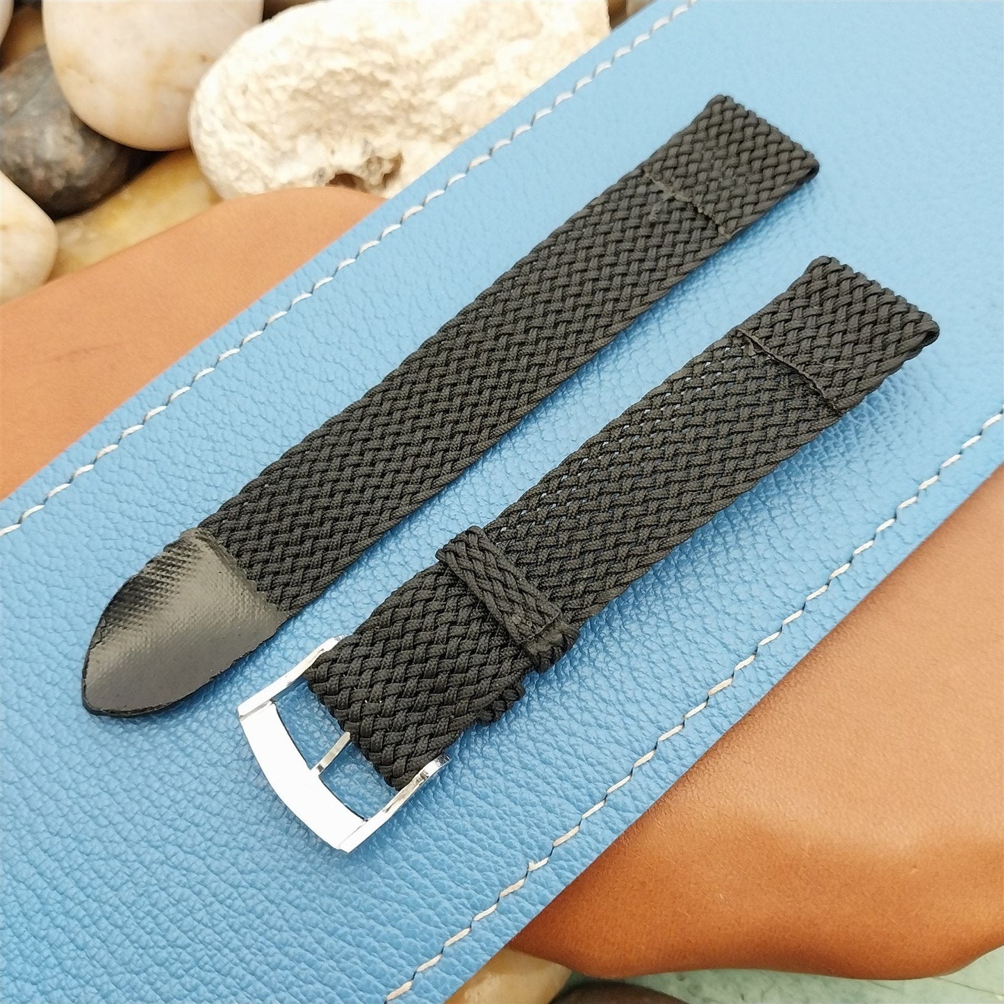 Vintage 16mm Braided Perlon 2-Piece Swiss 1960s-1970s Classic Unused Watch Band