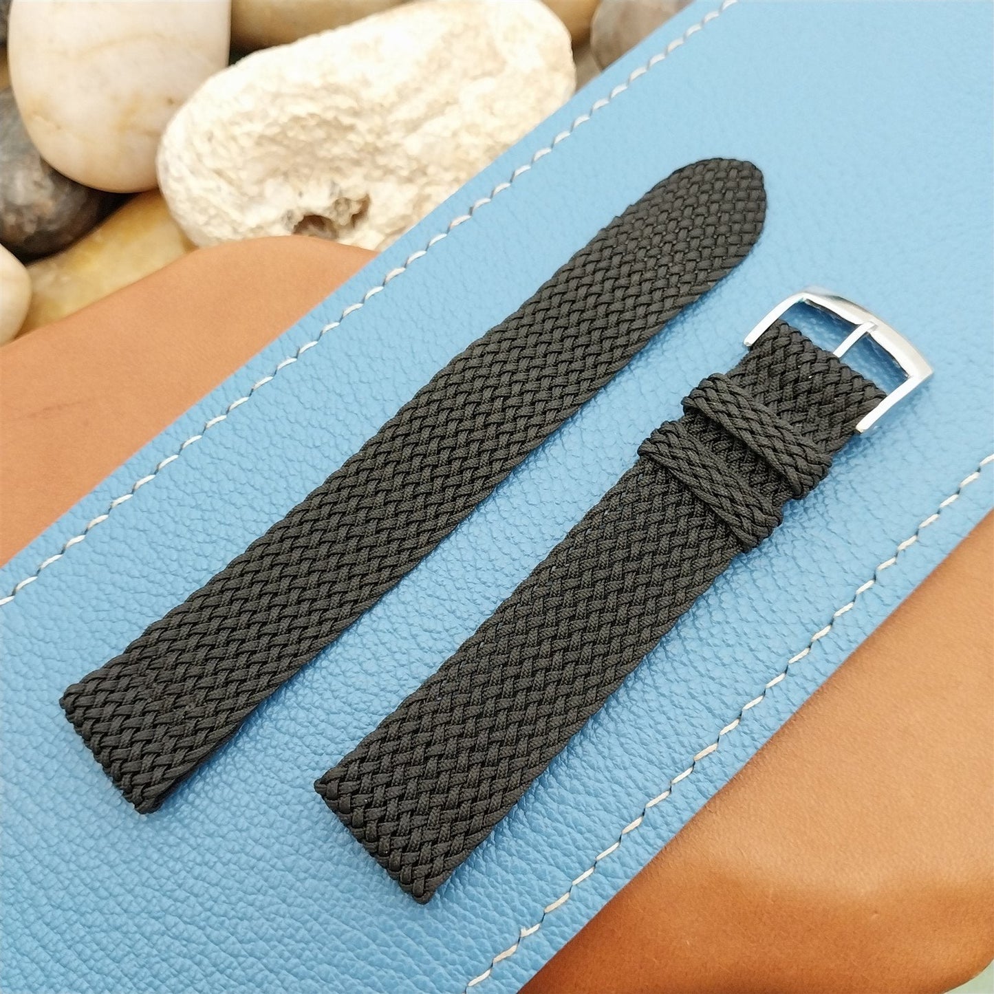 Vintage 16mm Braided Perlon 2-Piece Swiss 1960s-1970s Classic Unused Watch Band