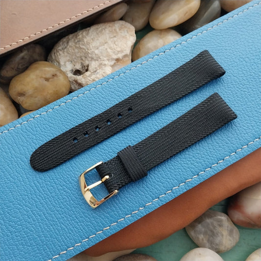 Tuxedo Watch 11/16" Swiss Tapered Black Unused nos 1960s Watch Band