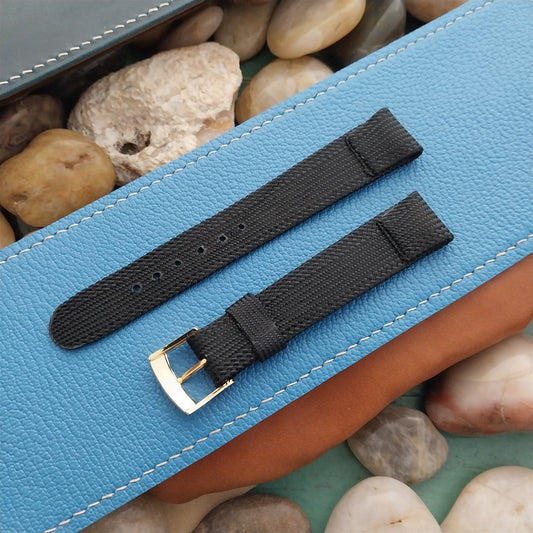 Tuxedo Watch 11/16" Swiss Tapered Black Unused nos 1960s Watch Band