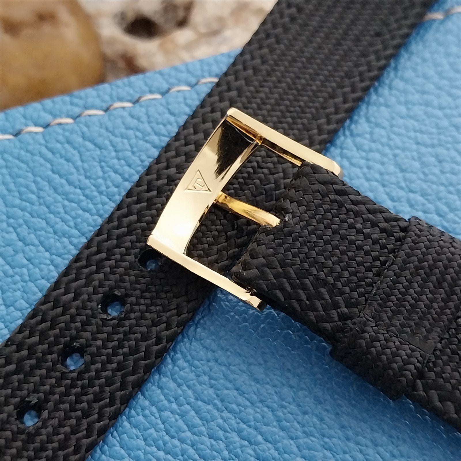 Tuxedo Watch 11/16" Swiss Tapered Black Unused nos 1960s Watch Band