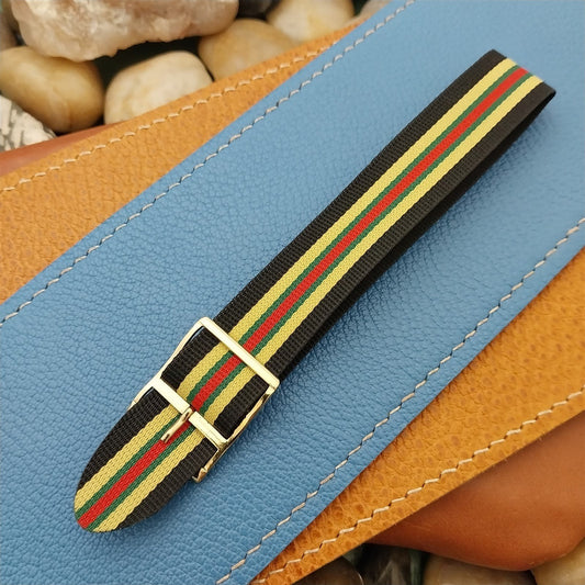 Vintage 18mm Perlon Striped 1960s One-Piece Classic Unused Watch Band