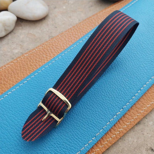 Vintage 18mm Classic 1960s Striped Perlon Unused Single-Pass Field Watch Band