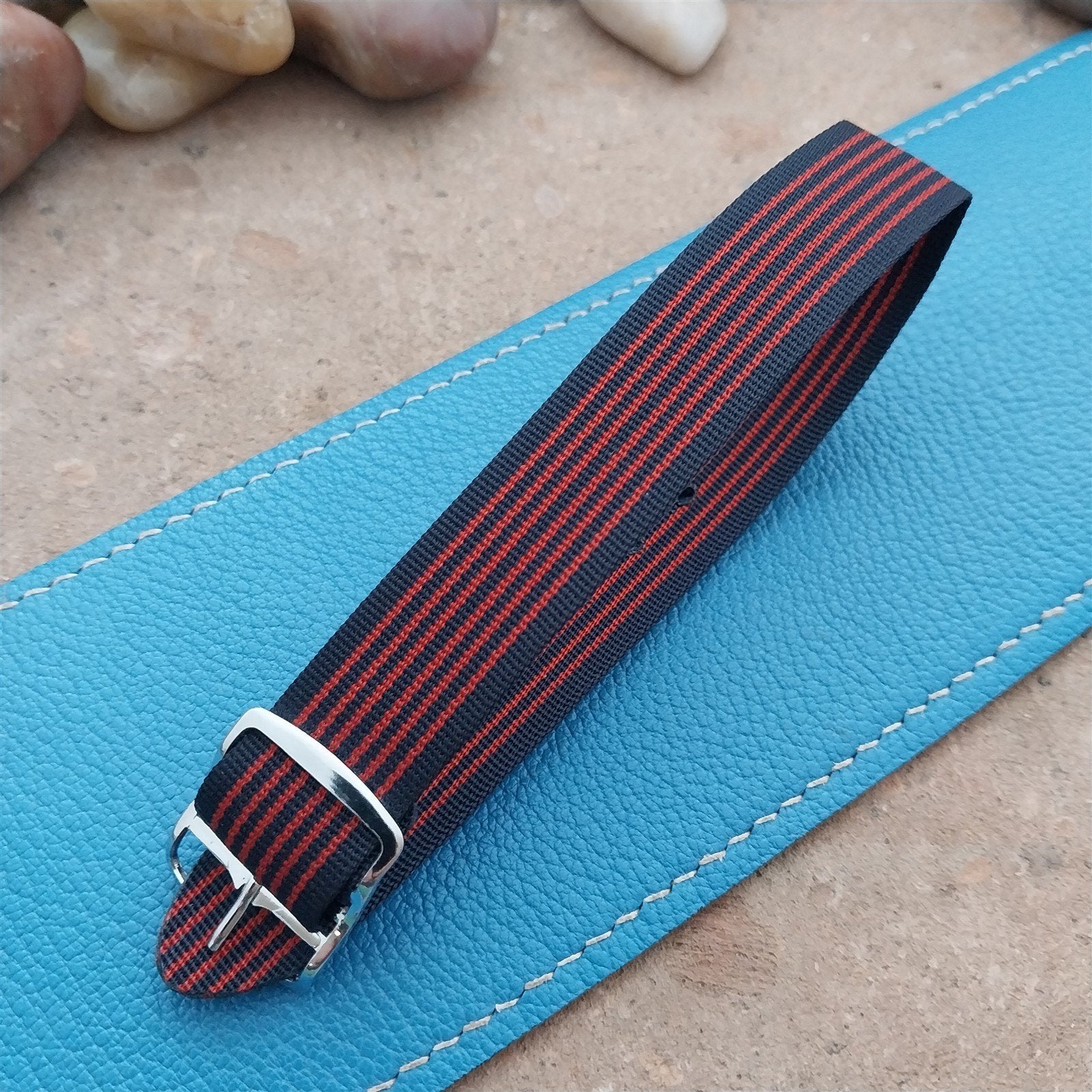Striped Perlon Classic Single Pass 18mm Unused 1960s Vintage Watch Band