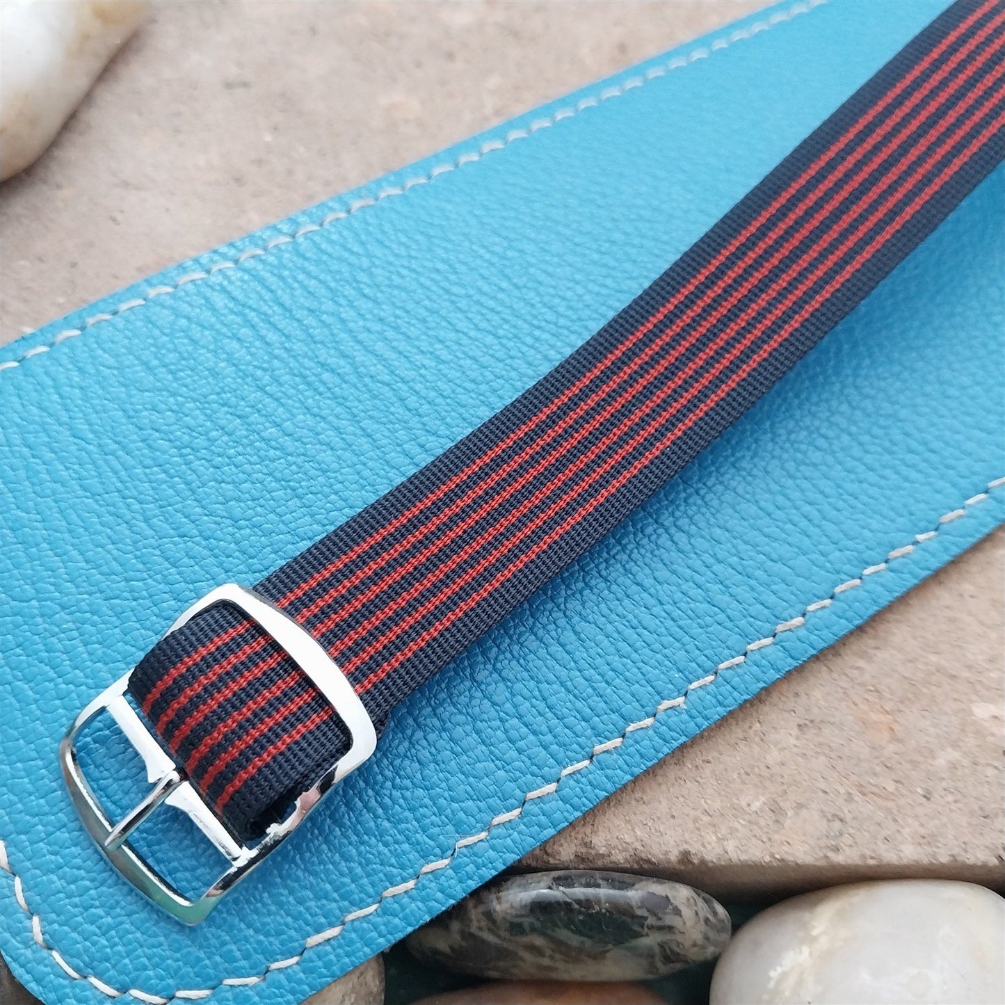 Striped Perlon Classic Single Pass 18mm Unused 1960s Vintage Watch Band
