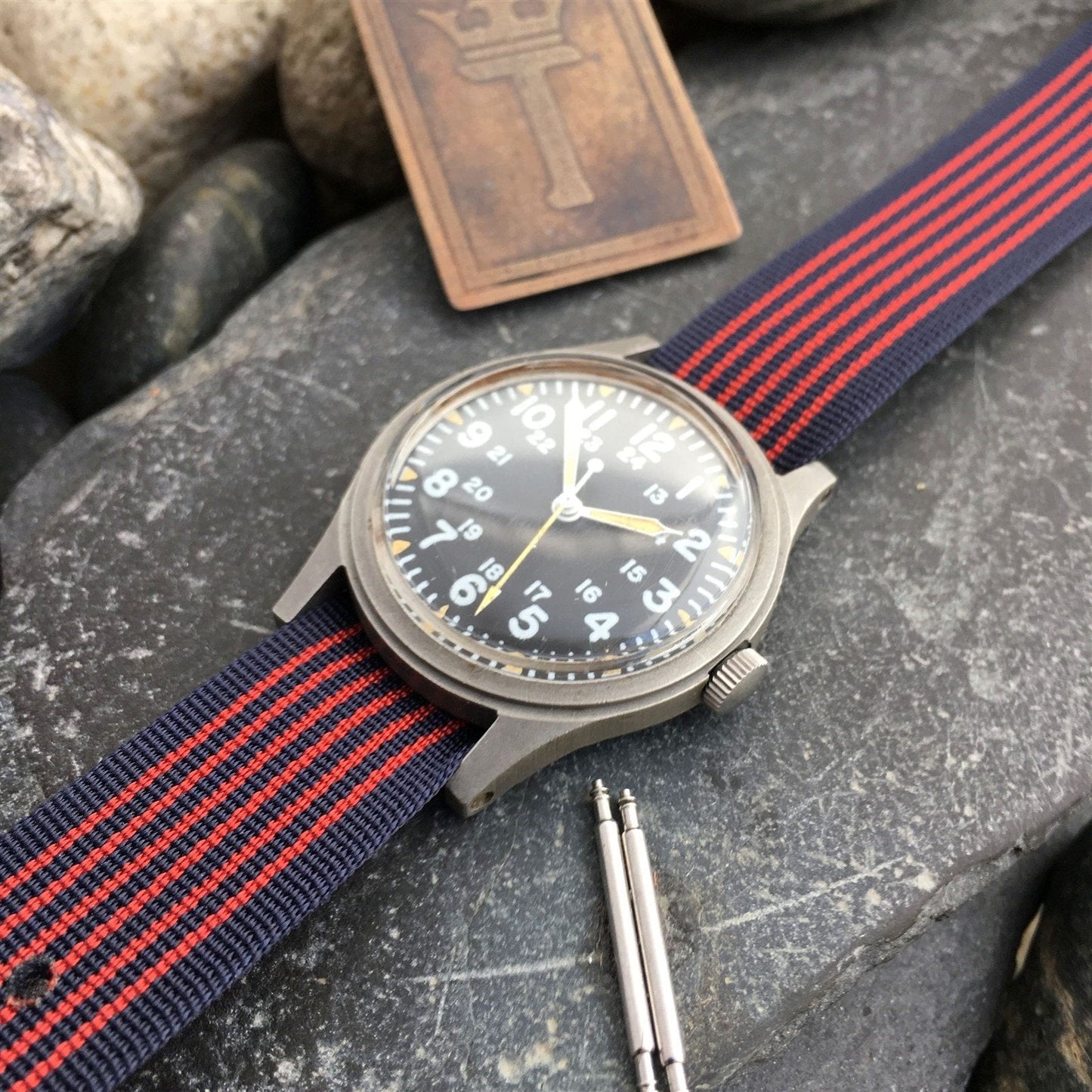 Perlon Classic Regimental Slip-Through 18mm Unused 1960s Vintage Watch Band