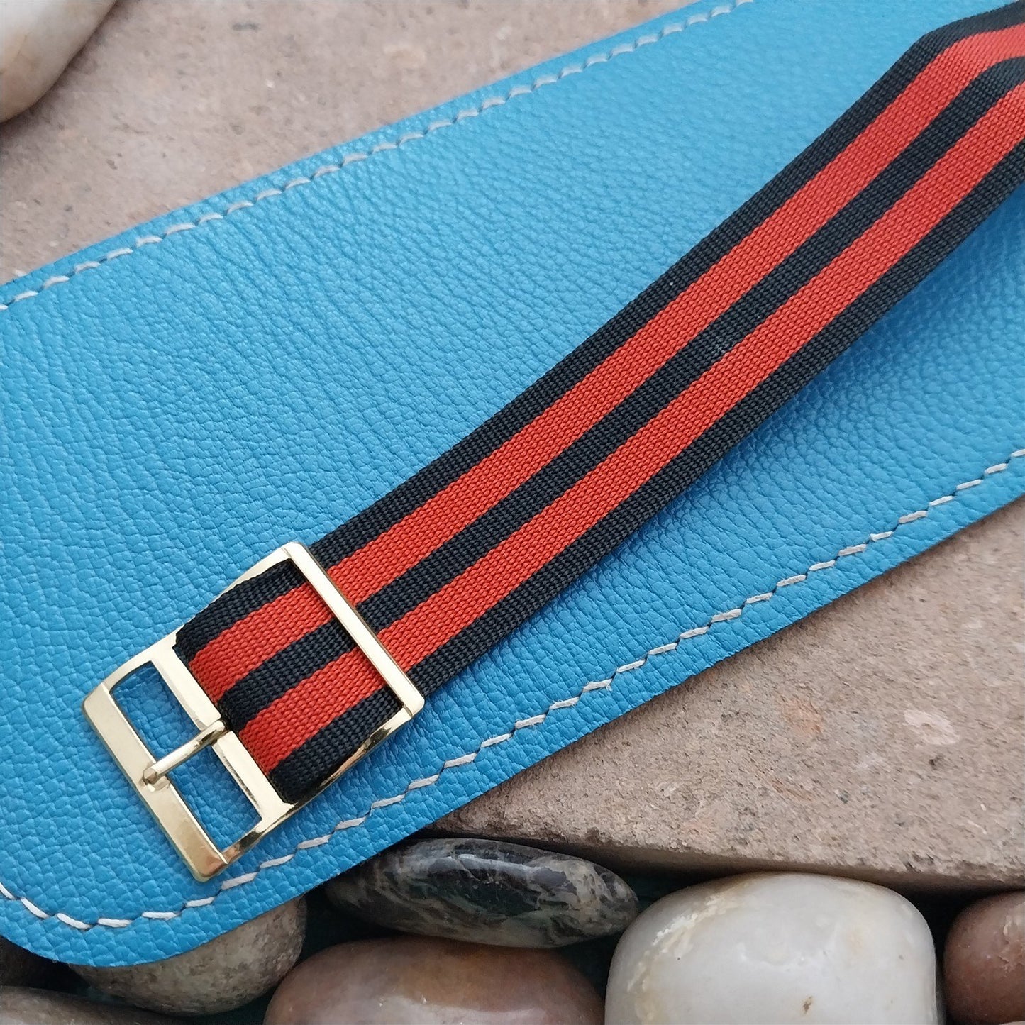 Striped Perlon Classic Single Pass 18mm Unused 1960s Vintage Watch Band