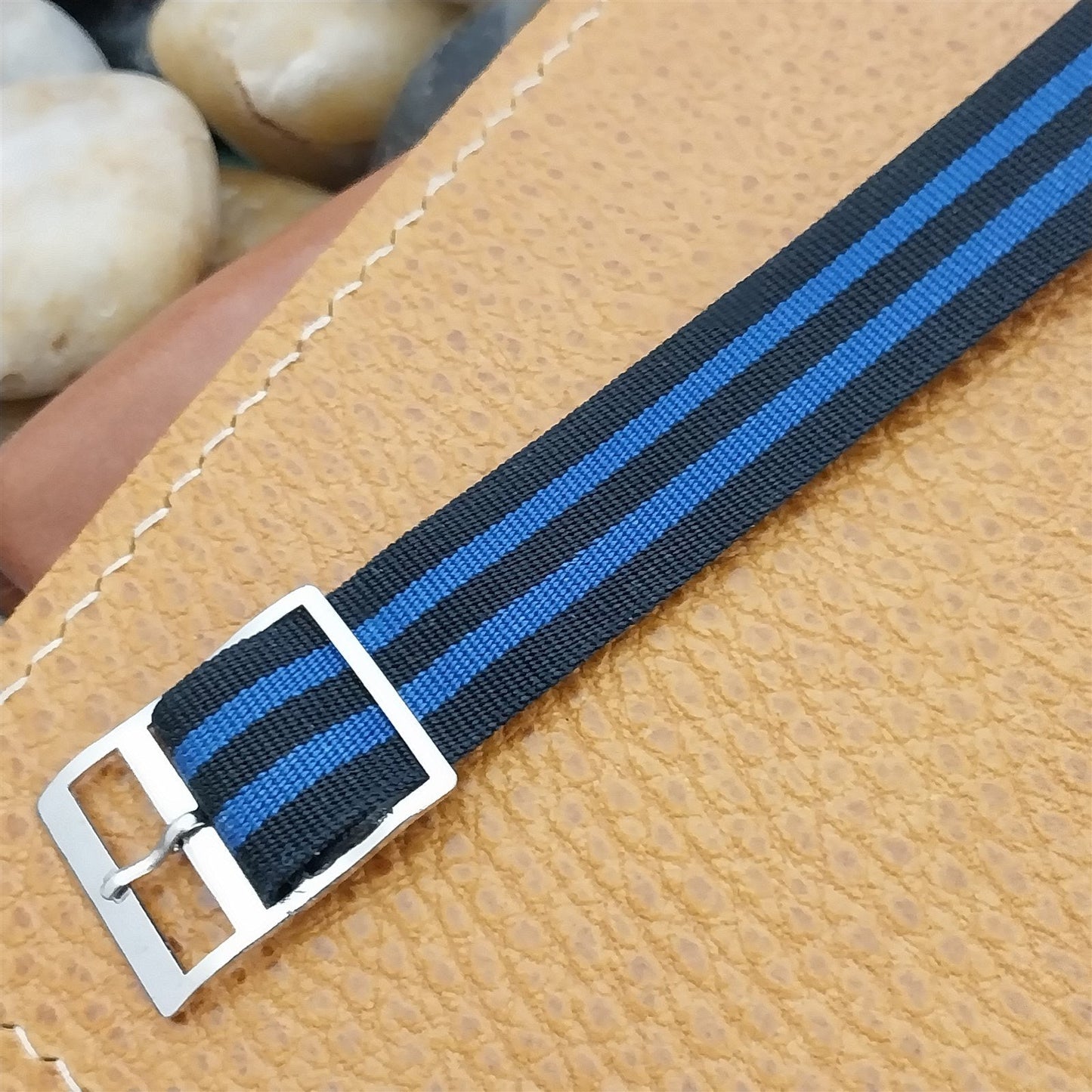 5/8" Striped Perlon Reversible Regimental nos Classic 1960s Vintage Watch Band