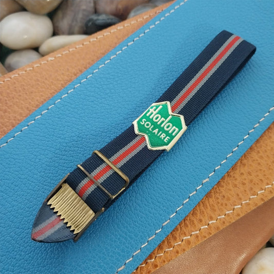 Vintage 16mm Striped Perlon Classic Single Pass Unused nos 1960s Watch Band