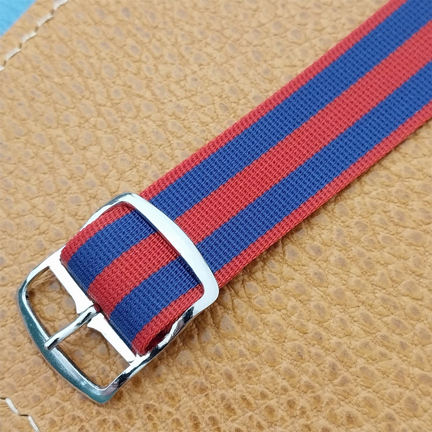 Vintage 18mm Striped Perlon Classic 1960s-1970s Single Pass Unused Watch Strap