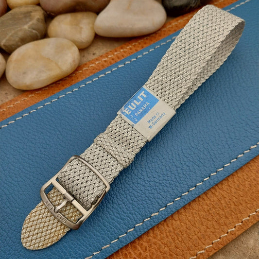 Vintage 18mm Perlon Mesh Silver Eulit Panama NOS Single Pass 1960s Watch Strap