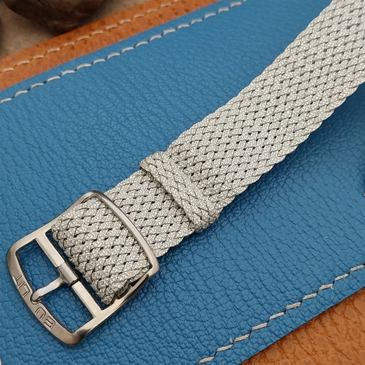 Vintage 18mm Perlon Mesh Silver Eulit Panama NOS Single Pass 1960s Watch Strap