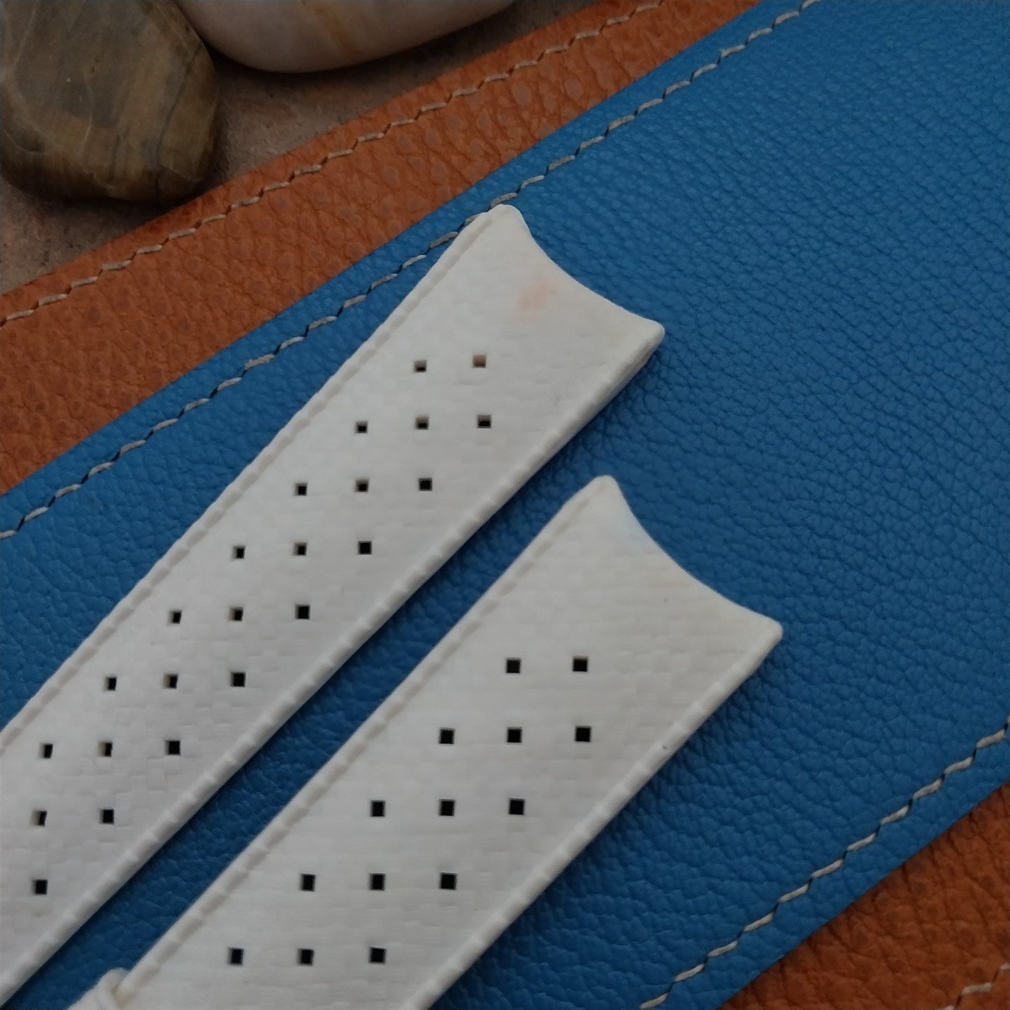 Vintage 22mm Authentic Swiss Tropic White Classic 1960s Unused Watch Strap